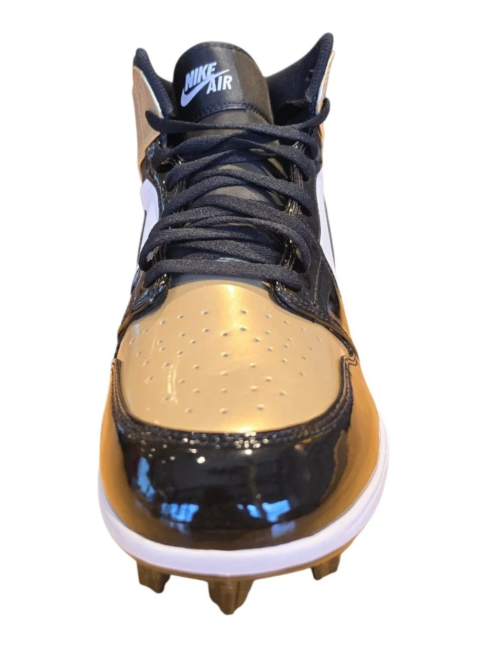 Air Jordan 1 Mid TD Football Cleats FJ6805-701 Gold Black White Men's 11.5 Nike